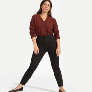 Everlane The Fixed-Waist Stretch Cotton Black Pant sz 12